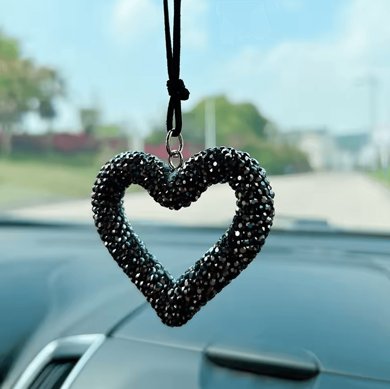 Luxury Crystal Heart Car Pendant Charm for Women