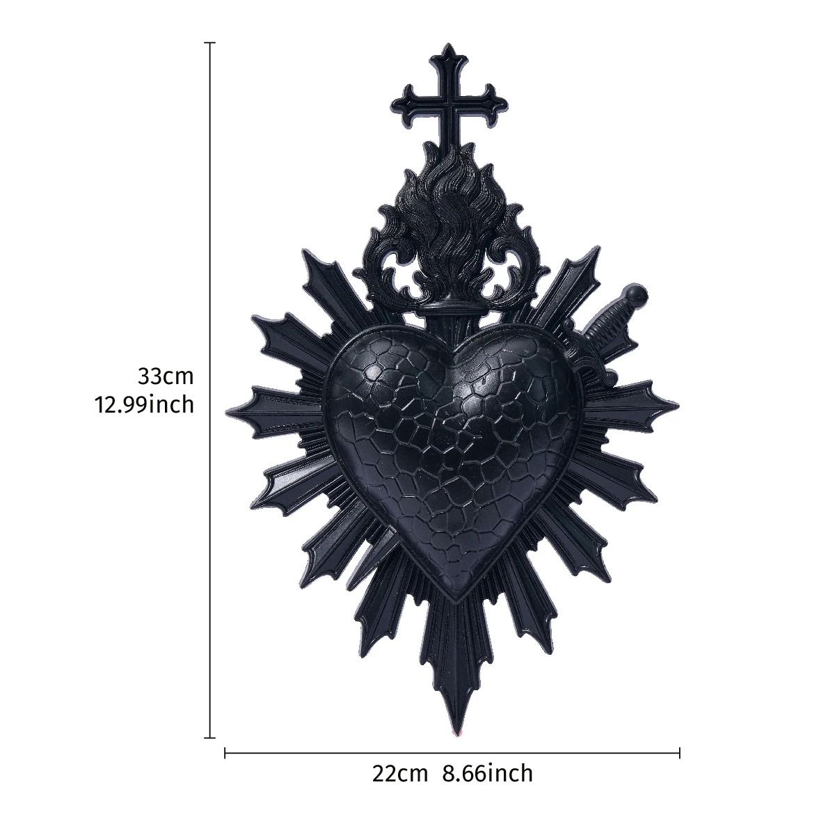 Minimalist Flaming Heart Arrow Resin Wall Pendant Decor