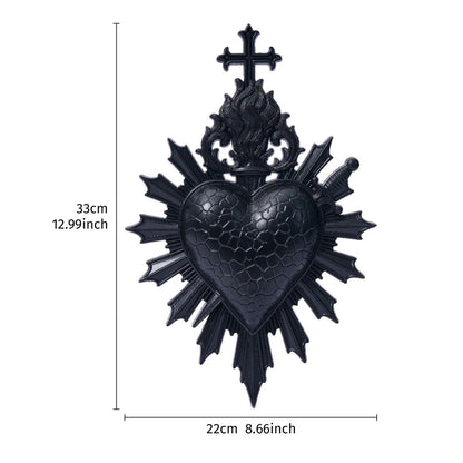 Minimalist Flaming Heart Arrow Resin Wall Pendant Decor