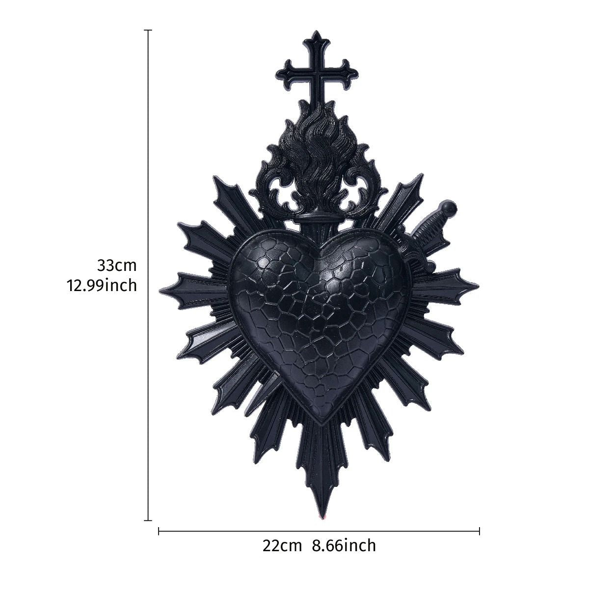 Minimalist Flaming Heart Arrow Resin Wall Pendant Decor