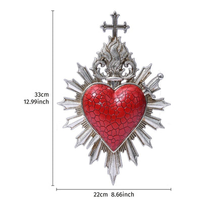 Minimalist Flaming Heart Arrow Resin Wall Pendant Decor