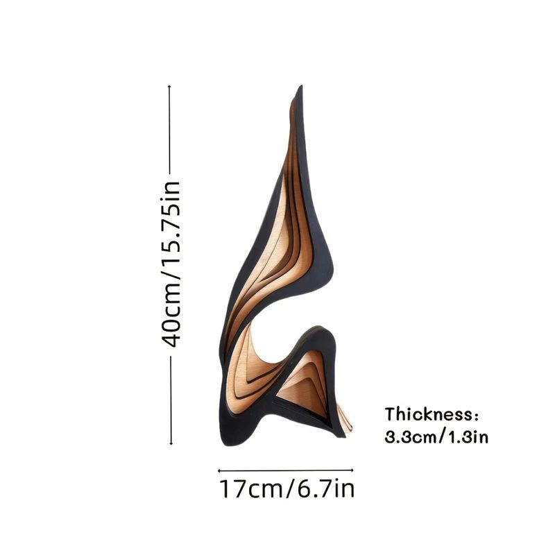 Abstract Wooden Curved Sculpture Decor – Modern Irregular Desktop & Bookshelf Ornament