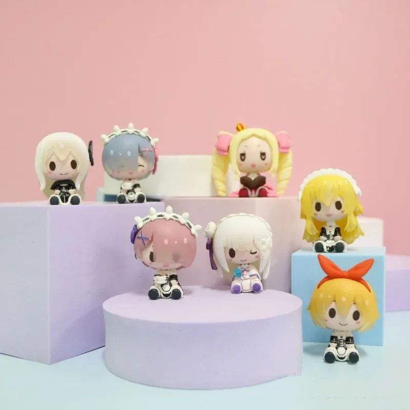 ReZero Rem & Emilia Mini Anime Figure Set – Cute PVC Desk Decoration Collectible