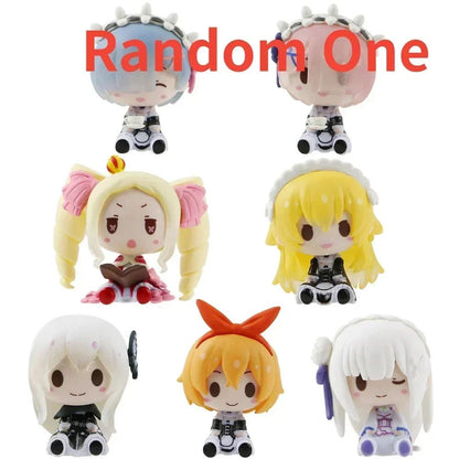 ReZero Rem & Emilia Mini Anime Figure Set – Cute PVC Desk Decoration Collectible