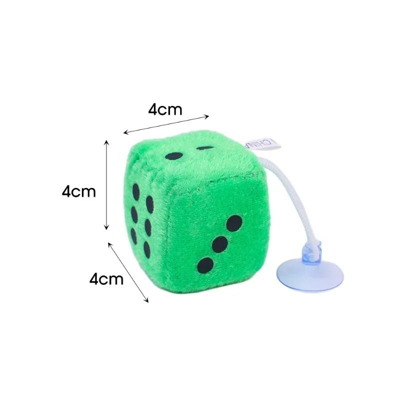 Retro Plush Fuzzy Dice Hanging Car Mirror Decor