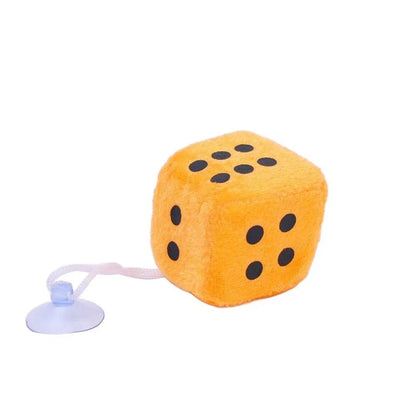 Retro Plush Fuzzy Dice Hanging Car Mirror Decor