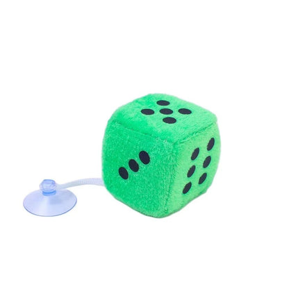 Retro Plush Fuzzy Dice Hanging Car Mirror Decor