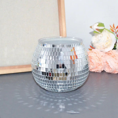 Disco Ball Flower Pot Mirror Vase for Home Decor