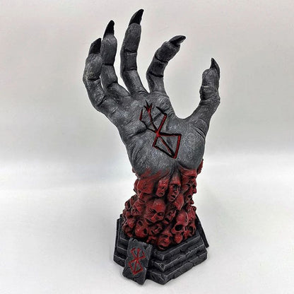 Berserk Grim Reaper Resin Statue – Skull Rune Devil Hand Gothic Home Decor Figurine