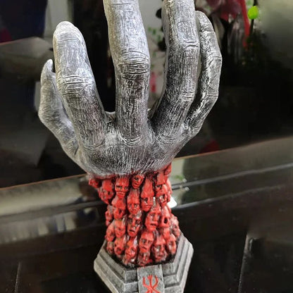 Berserk Grim Reaper Resin Statue – Skull Rune Devil Hand Gothic Home Decor Figurine
