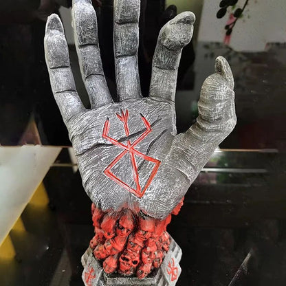 Berserk Grim Reaper Resin Statue – Skull Rune Devil Hand Gothic Home Decor Figurine