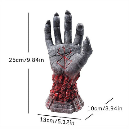 Berserk Grim Reaper Resin Statue – Skull Rune Devil Hand Gothic Home Decor Figurine