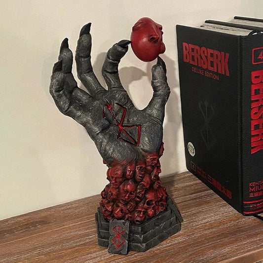 Berserk Grim Reaper Resin Statue – Skull Rune Devil Hand Gothic Home Decor Figurine