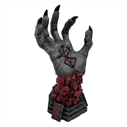 Berserk Grim Reaper Resin Statue – Skull Rune Devil Hand Gothic Home Decor Figurine