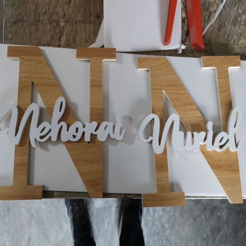 Custom Wooden Name Sign – Script Font Nursery Wall Letters for Kids Room Decor