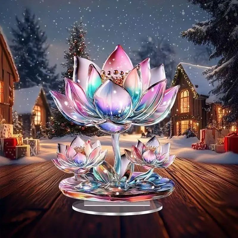 Acrylic Crystal Dragon Figurine – 2D Fantasy Desktop Ornament for Home & Office Decor