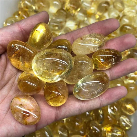 Natural Citrine Tumbled Stones – Polished Healing Crystal for Feng Shui & Home Decor