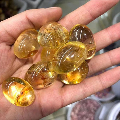 Natural Citrine Tumbled Stones – Polished Healing Crystal for Feng Shui & Home Decor