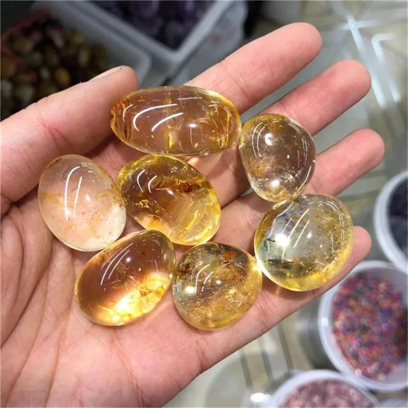 Natural Citrine Tumbled Stones – Polished Healing Crystal for Feng Shui & Home Decor