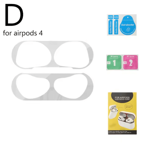 Metal Dustproof Stickers for Apple AirPods 4 Earphones