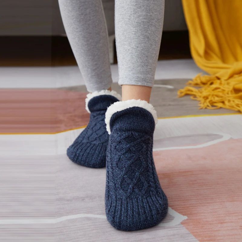 CozyGrip Men's Thermal Slipper Socks with Non Slip Soles