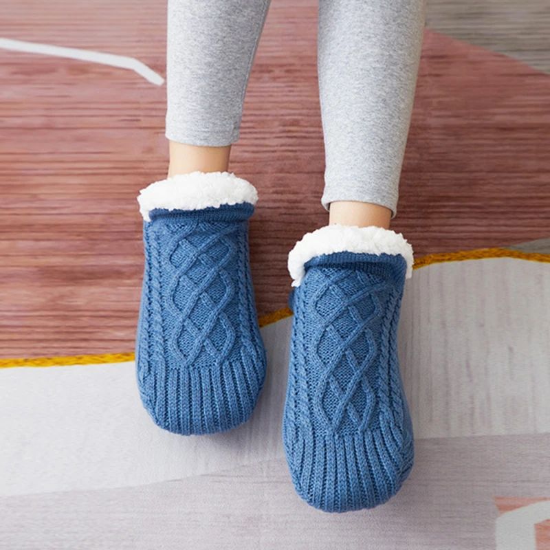 CozyGrip Men's Thermal Slipper Socks with Non Slip Soles