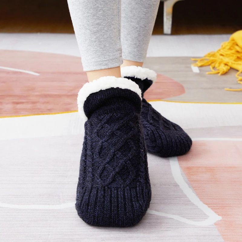 CozyGrip Men's Thermal Slipper Socks with Non Slip Soles