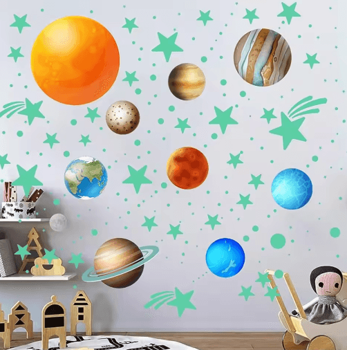 Glow in the Dark Star Wall Stickers for Kids Bedroom & Ceiling Decor