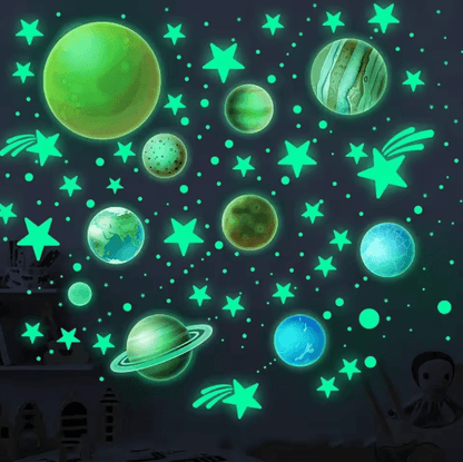 Glow in the Dark Star Wall Stickers for Kids Bedroom & Ceiling Decor