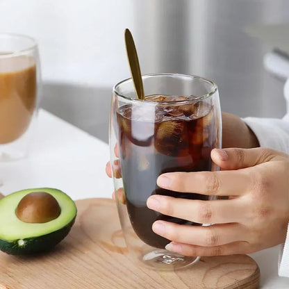 Double Wall Heat-Resistant Glass Coffee & Tea Mug Set