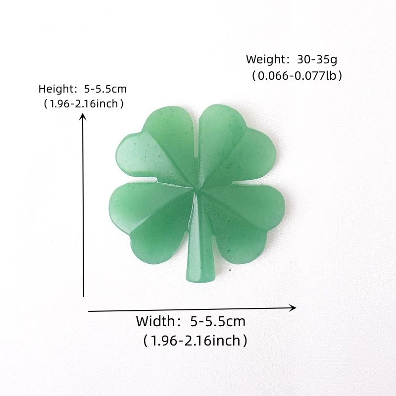 Natural Aventurine Four Leaf Clover Figurine – Reiki Gemstone Ornament for Home & Tabletop Decor