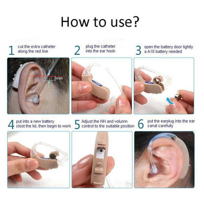 Universal Hearing Aid Ear Tips with Sound Tube Replacement Set for BTE Hearing Aids