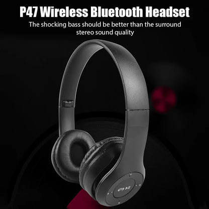 PulseFold Bluetooth Headphones Wireless Over Ear Gaming Headset with Mic & Volume Control