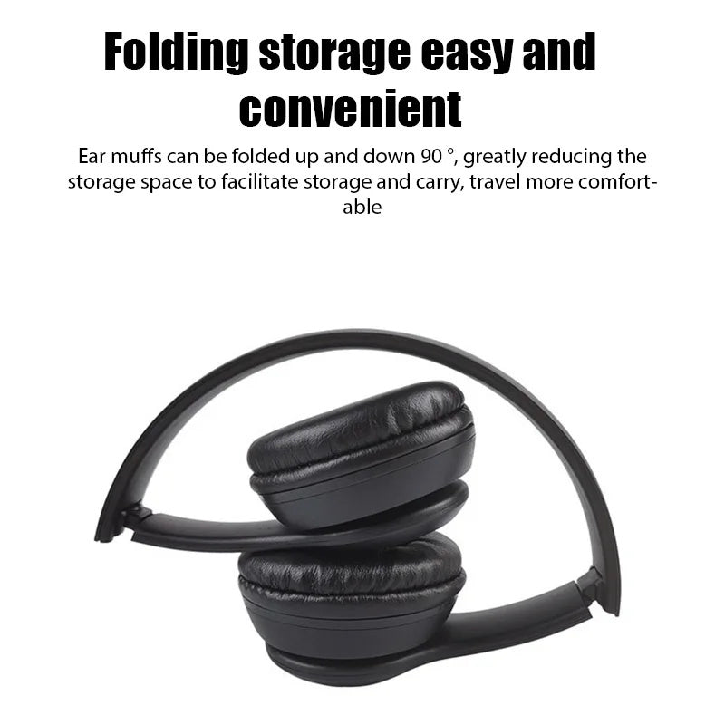 PulseFold Bluetooth Headphones Wireless Over Ear Gaming Headset with Mic & Volume Control
