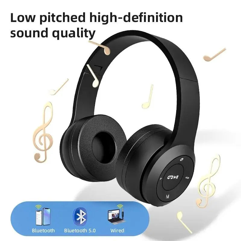 PulseFold Bluetooth Headphones Wireless Over Ear Gaming Headset with Mic & Volume Control