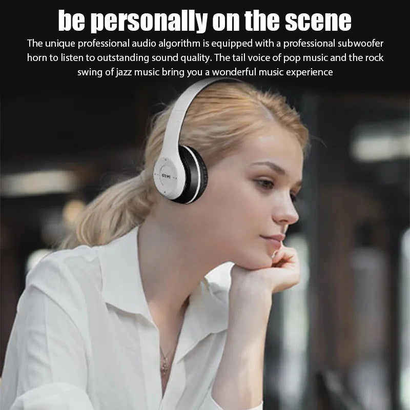 PulseFold Bluetooth Headphones Wireless Over Ear Gaming Headset with Mic & Volume Control