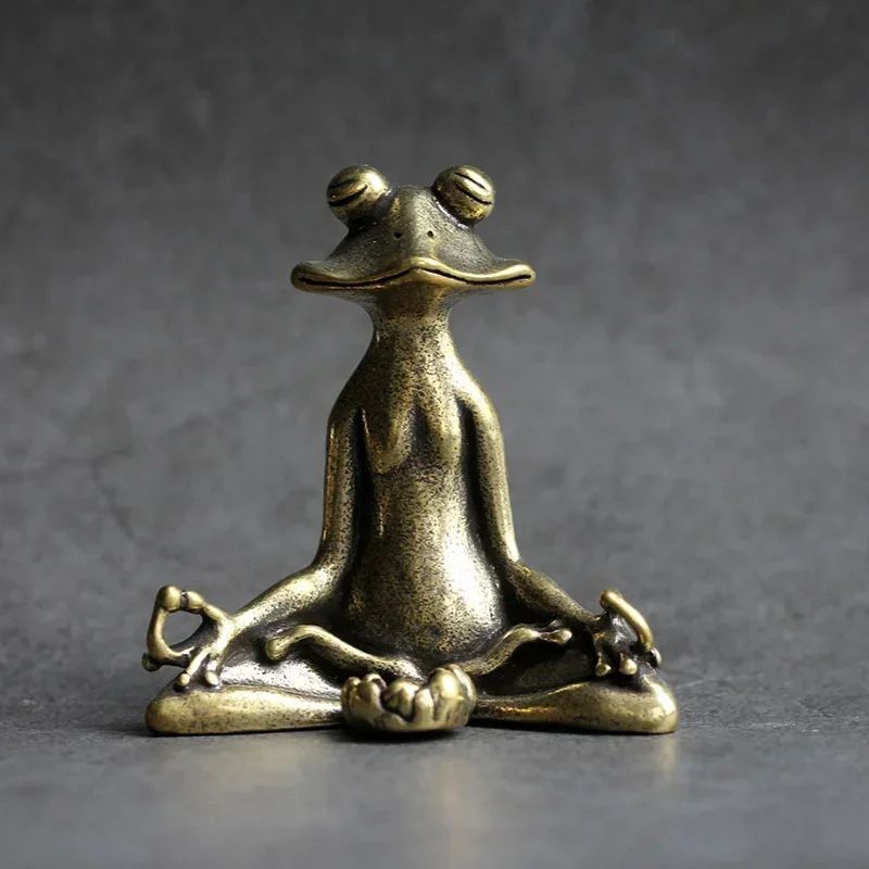 Pure Copper Zen Frog Incense Holder Tea Pet Ornament