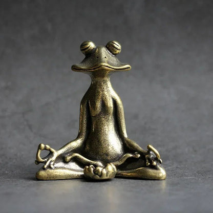 Pure Copper Zen Frog Incense Holder Tea Pet Ornament