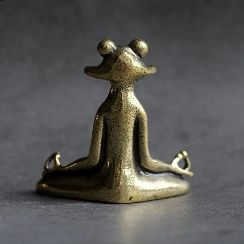Pure Copper Zen Frog Incense Holder Tea Pet Ornament