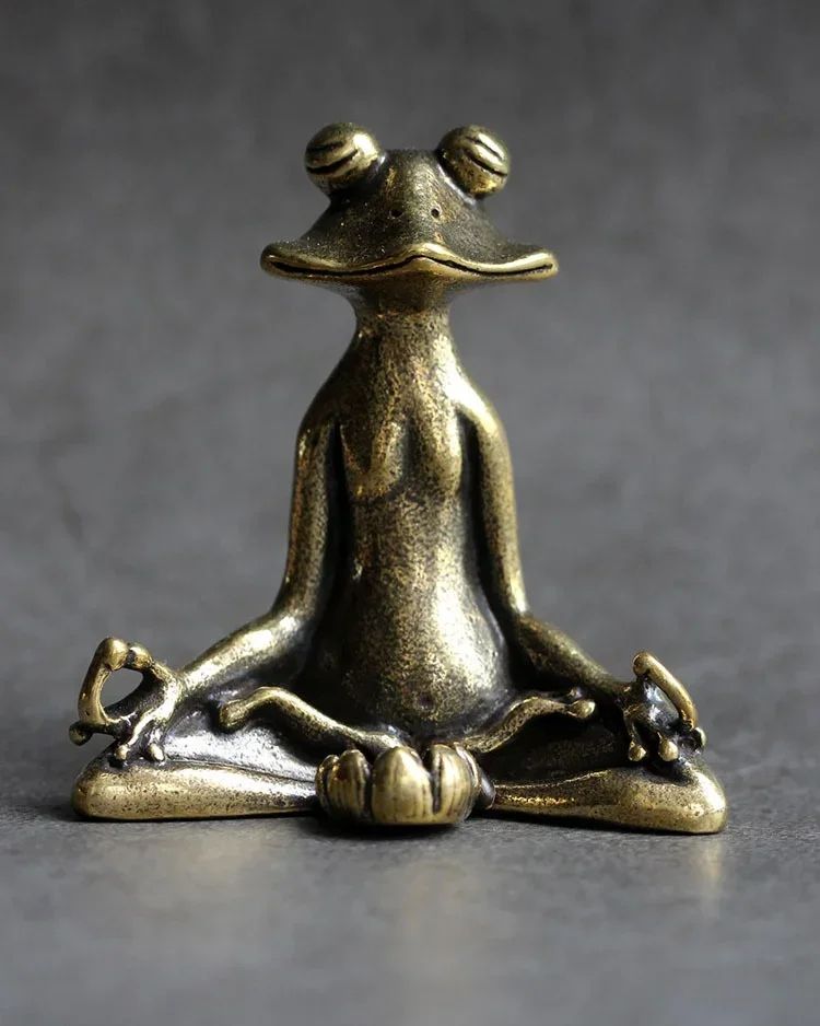 Pure Copper Zen Frog Incense Holder Tea Pet Ornament