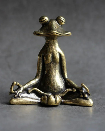 Pure Copper Zen Frog Incense Holder Tea Pet Ornament