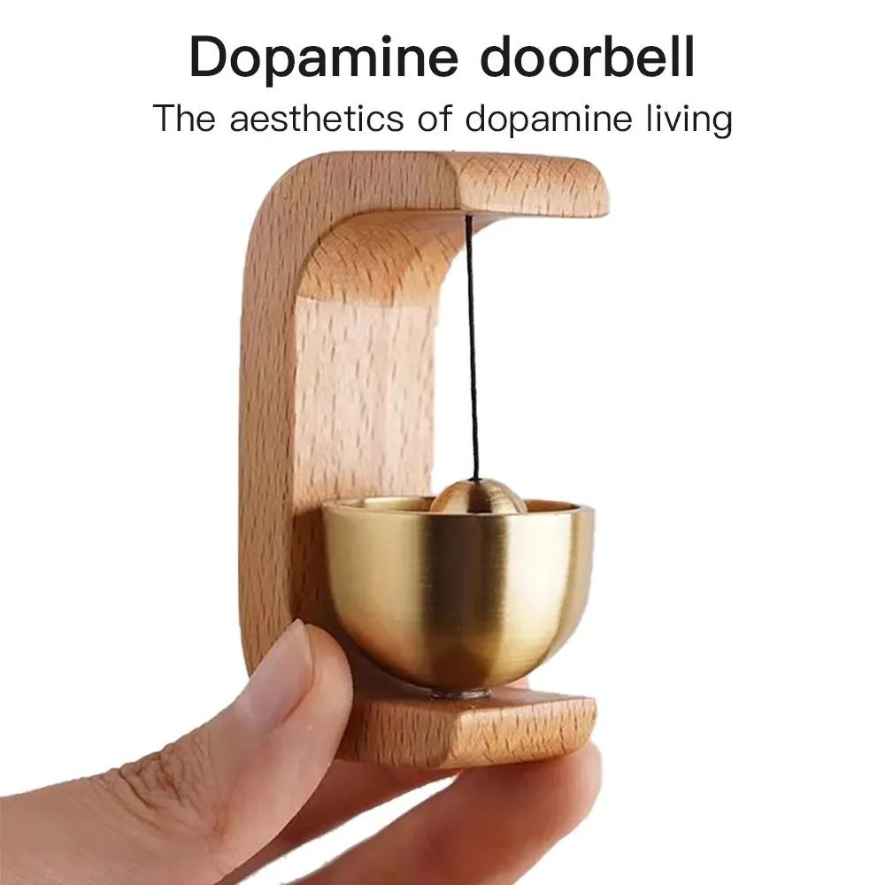 Magnetic Wooden Door Bell with Copper Wind Chime