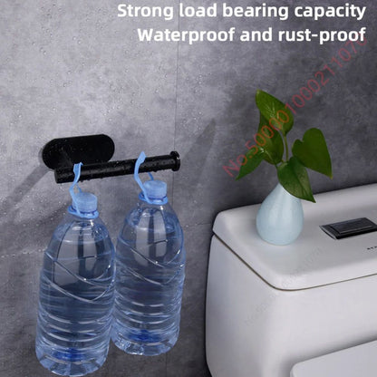 Modern Stainless Steel Adhesive Toilet Paper Holder & Wall Mounted Paper Towel Rack