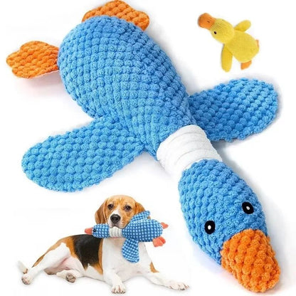 SnuggleDuck Plush Dog Chew Toy Calming Squeaky Companion