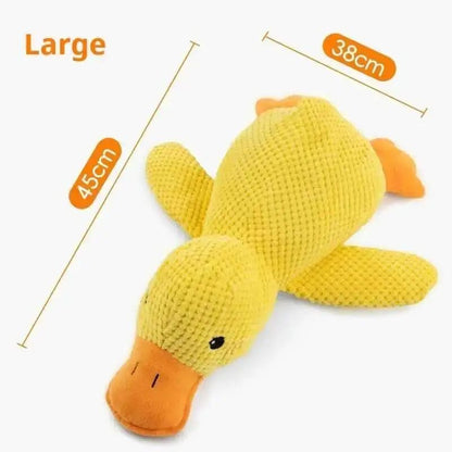 SnuggleDuck Plush Dog Chew Toy Calming Squeaky Companion