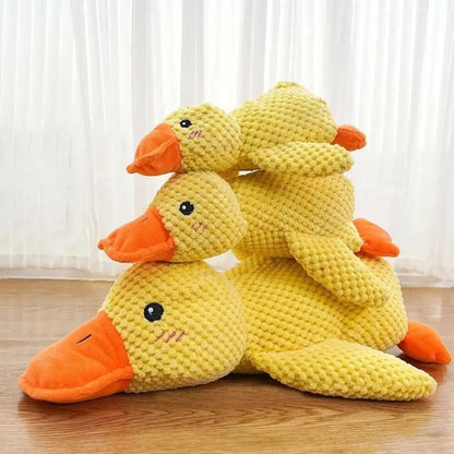 SnuggleDuck Plush Dog Chew Toy Calming Squeaky Companion
