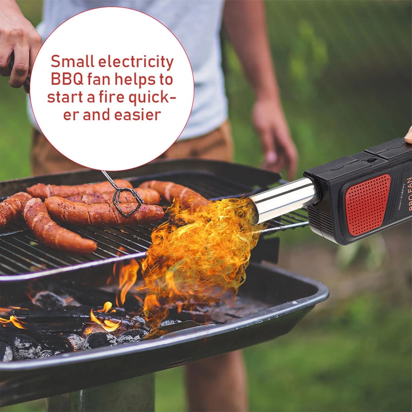 Portable Electric BBQ Fan Air Blower for Charcoal Grills & Outdoor Cooking
