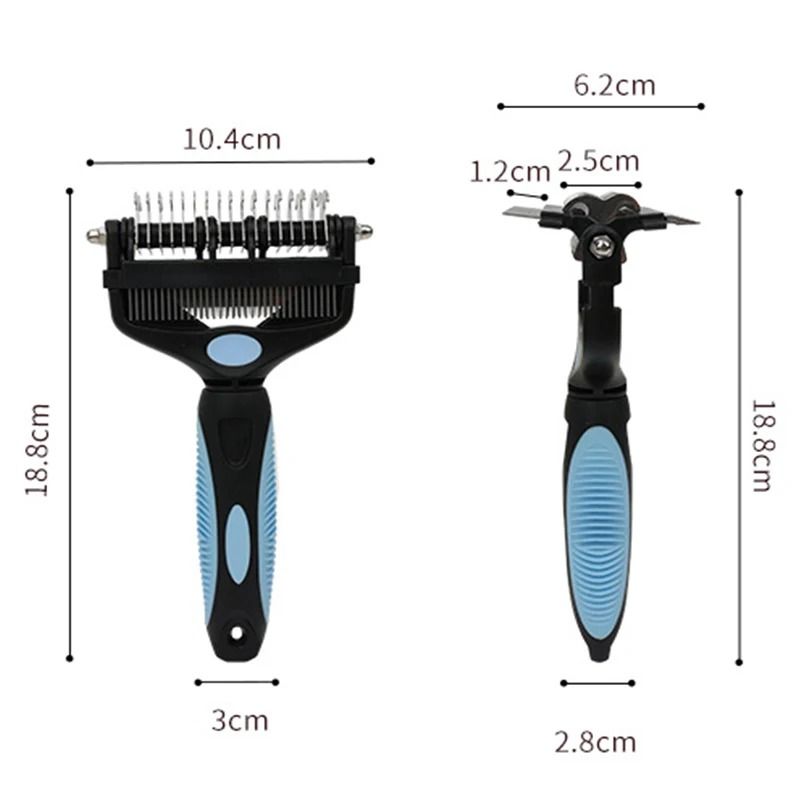 FurEase 3 In 1 Pet Deshedding Brush and Knot Remover Comb