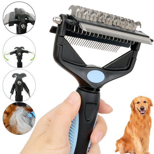 FurEase 3 In 1 Pet Deshedding Brush and Knot Remover Comb