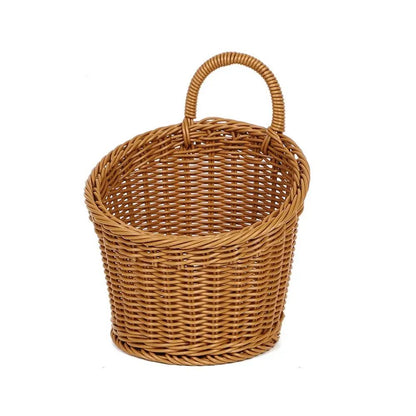 Handwoven Rattan Style Hanging Storage Basket